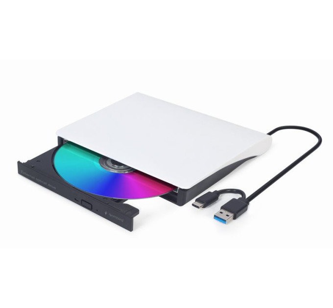 Gembird Зовнiшній DVD Gembird DVD-USB-03-BW,  USB3.0, бiлий