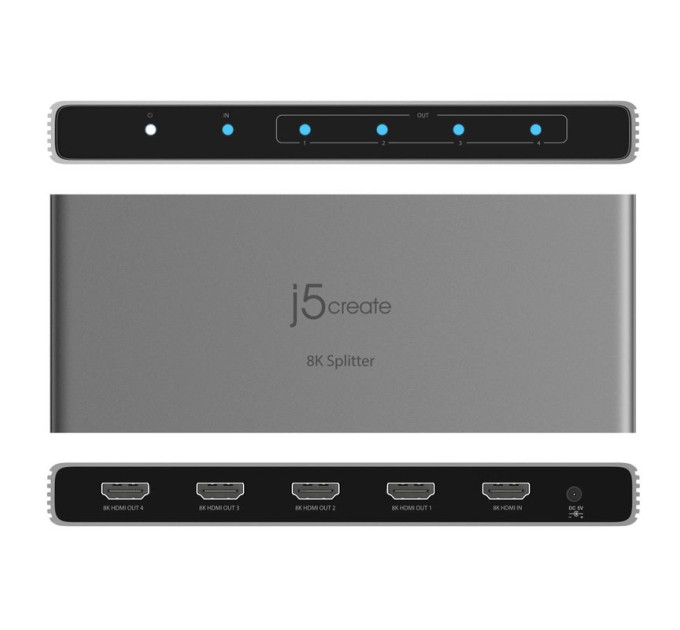J5create Розгалужувач HDMI сигналу j5create JDSH814-N, на 4 порти HDMI v. 2.1