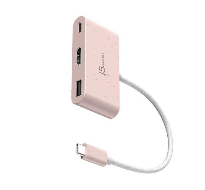 J5create Багатопортовий мультиадаптер J5create JCA379ER-N, USB Type-C 3-в-1 рожевий