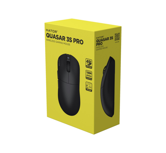 Hator Миша бездротова Hator Quasar 3S Pro Wireless Black (HTM745)
