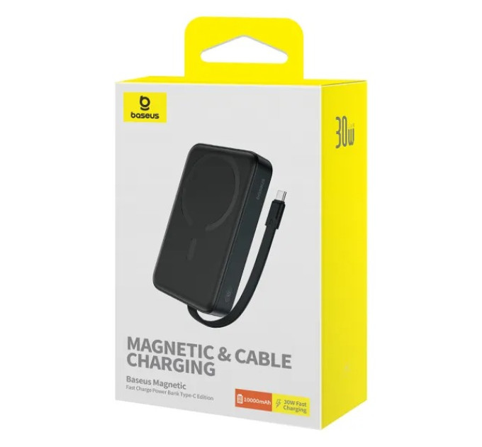Baseus Універсальна мобільна батарея Baseus Magnetic Mini 10000mAh, 30W Black (P1002210B113-00)