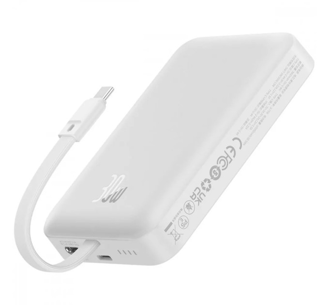 Baseus Універсальна мобільна батарея Baseus Magnetic Mini 10000mAh, 30W White (P1002210B223-00)