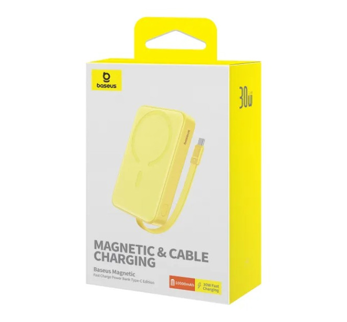 Baseus Універсальна мобільна батарея Baseus Magnetic Mini 10000mAh, 30W Yellow (P1002210BY23-00)