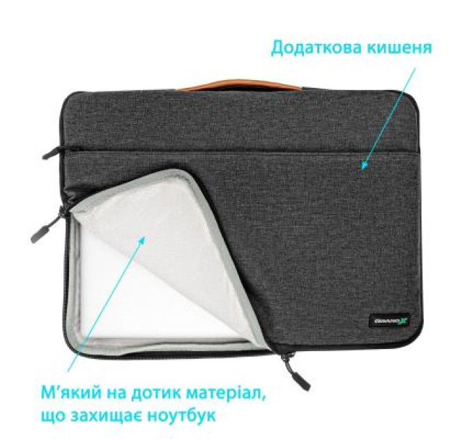 Grand-X Чохол до ноутбука Grand-X 15'' SLX Dark Grey (SLX-15D)