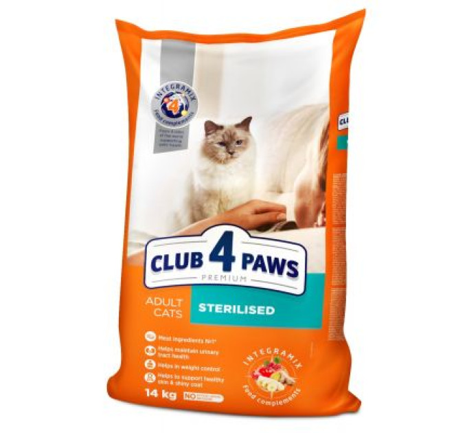 Сухий корм для кішок Club 4 Paws Преміум. Для стерилізованих 14 кг (4820083909665)