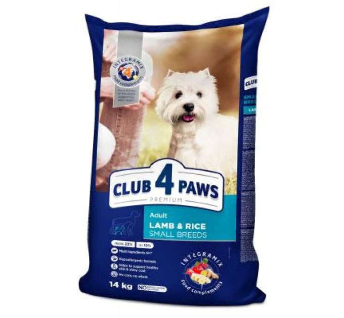 Club 4 Paws Сухий корм для собак Club 4 Paws Преміум. Для дрібних порід - ягня і рис 14 кг (4820083909580)