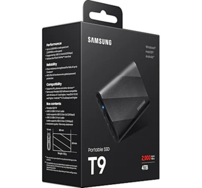 Samsung Накопичувач SSD USB 3.2 4TB T9 Samsung (MU-PG4T0B/EU)