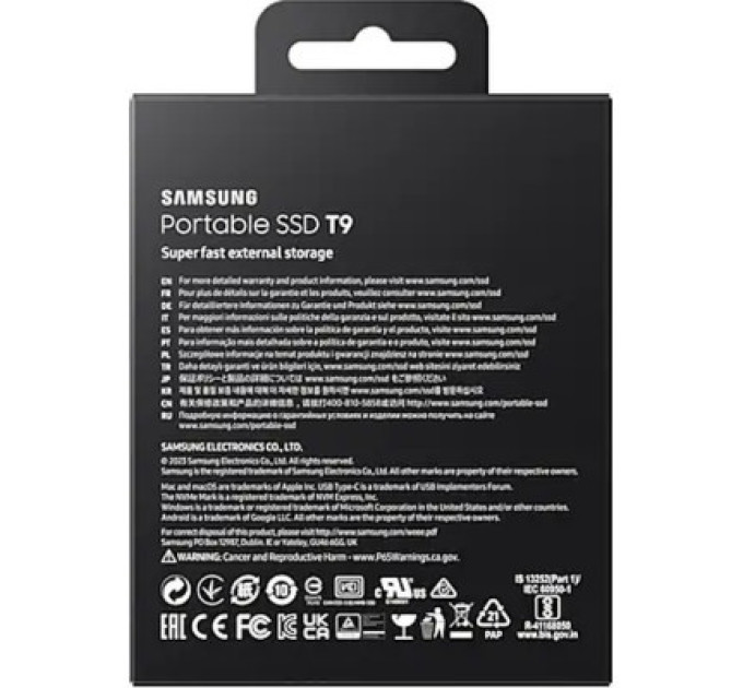 Samsung Накопичувач SSD USB 3.2 4TB T9 Samsung (MU-PG4T0B/EU)