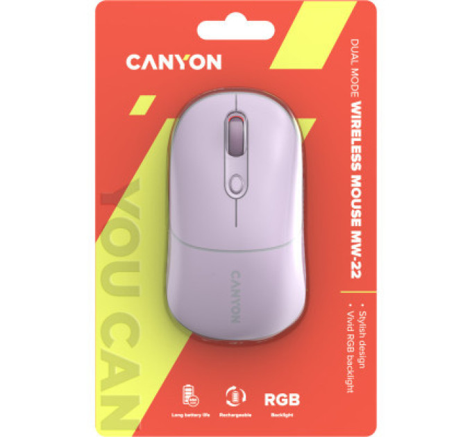Мишка Canyon MW-22 Dual Band RGB Wireless Pearl Rose (CNS-CMSW22PR)