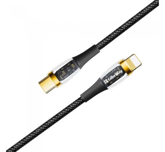ColorWay Дата кабель USB-C to Lightning 1.2m 3A 27W black ColorWay (CW-CBPDCL057-BK)