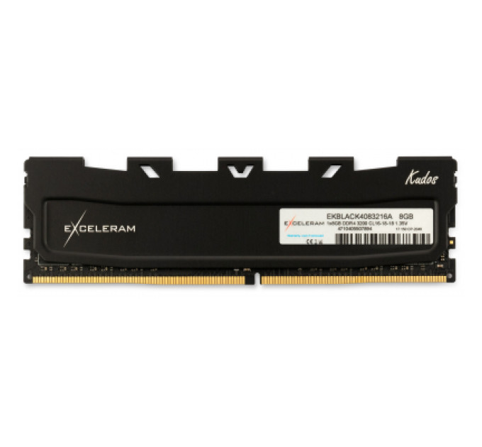 eXceleram Модуль пам'яті для комп'ютера DDR4 8GB 3200 MHz Kudos Black eXceleram (EKBLACK4083216A)
