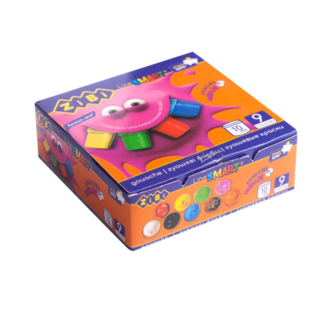 ZiBi Гуашеві фарби ZiBi KIDS Line 9 кольорів по 10 мл (ZB.6652)