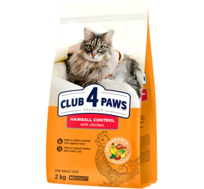 Club 4 Paws Сухий корм для кішок Club 4 Paws Premium з ефектом виведення вовни 2 кг (4820215369428)