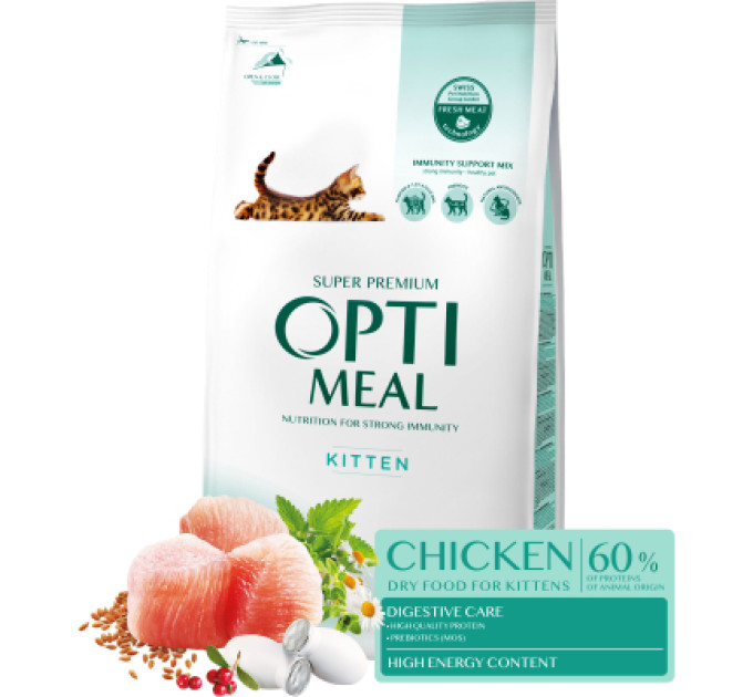 Optimeal Сухий корм для кішок Optimeal для кошенят зі смаком курки 1.5 кг (4820215369664)