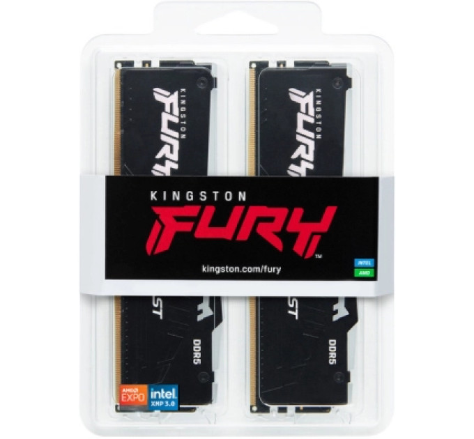 Модуль пам'яті для комп'ютера DDR5 128GB (2x64GB) 5600 MHz Beast RGB Kingston Fury (ex.HyperX) (KF556C40BBAK2-128)