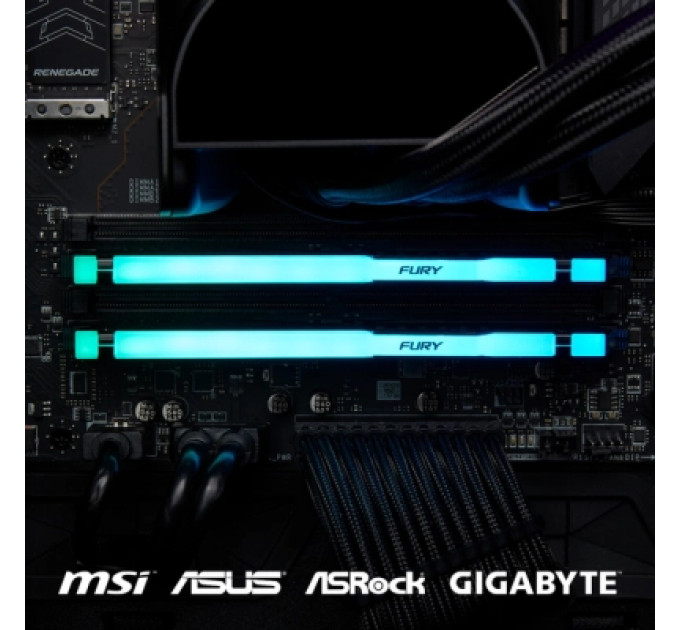 Модуль пам'яті для комп'ютера DDR5 128GB (2x64GB) 5600 MHz Beast RGB Kingston Fury (ex.HyperX) (KF556C40BBAK2-128)