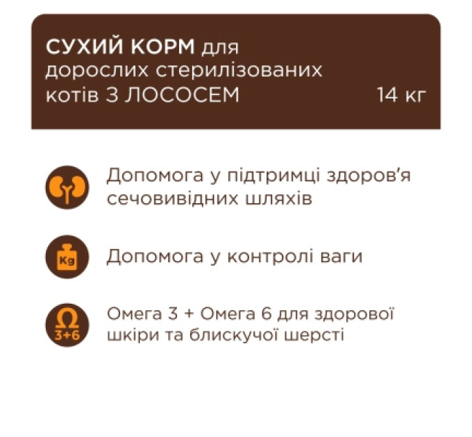 Club 4 Paws Сухий корм для кішок Club 4 Paws Преміум Sterilised з лососем 900 г (4820269144804)