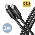 AXAGON Дата кабель USB-C to USB-C 2.0m USB 3.2 Gen 2 PD 100W 5A 4K black AXAGON (BUCM32-CM20AB)