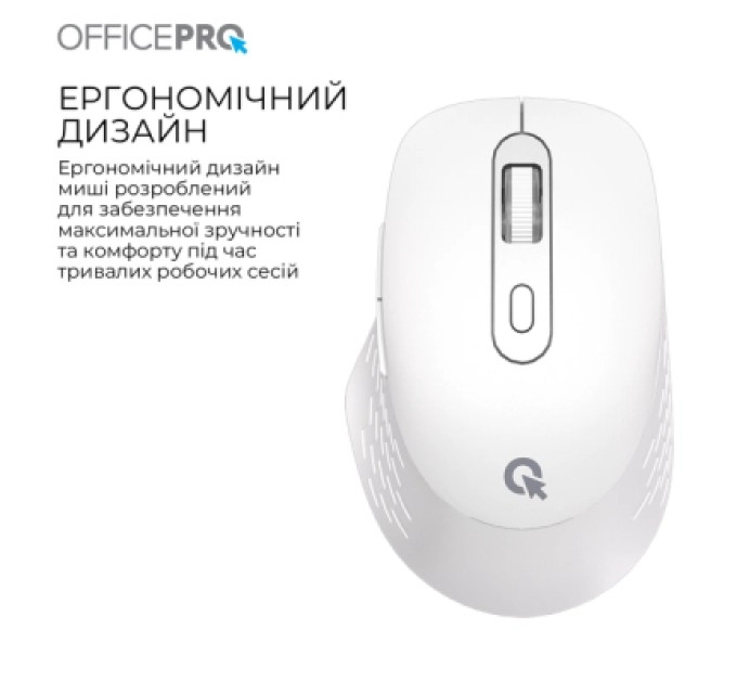 OfficePro Мишка OfficePro M265W Wireless/Bluetooth Silent Click White (M265W)