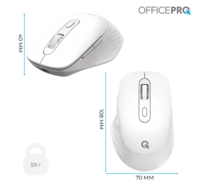 OfficePro Мишка OfficePro M265W Wireless/Bluetooth Silent Click White (M265W)