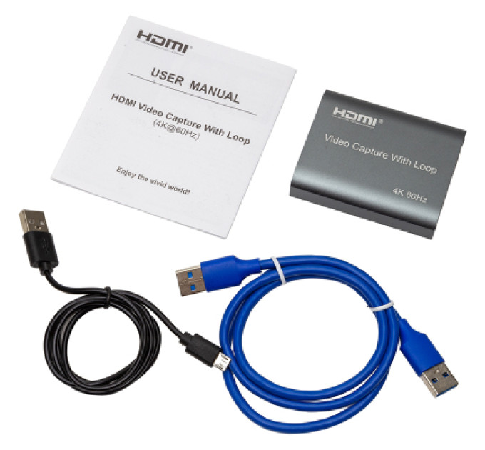 PowerPlant Пристрій захоплення відео PowerPlant HDVC7 HDMI USB2.0 4k/60hz (CA914173)