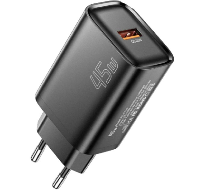 Essager Зарядний пристрій Essager USB-A QC3.0 45W black (ECT45W-RPB01-Z)