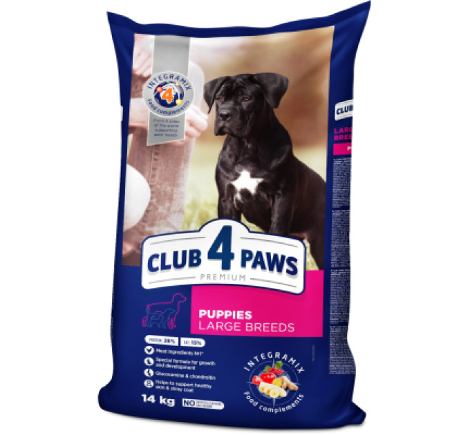 Club 4 Paws Сухий корм для собак Club 4 Paws Premium для цуценят великих порід зі смаком курки 14 кг (4820083909689)