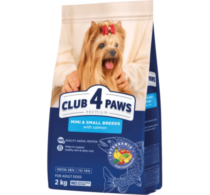 Сухий корм для собак Club 4 Paws Premium для малих та мініатюрних порід з лососем 2 кг (4820269145474)