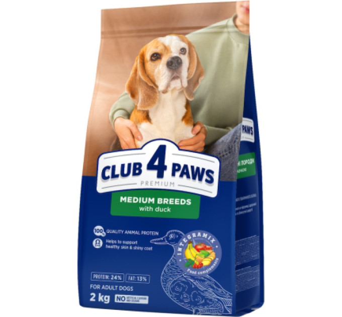 Club 4 Paws Сухий корм для собак Club 4 Paws Premium для середніх порід з качкою 2 кг (4820269144644)