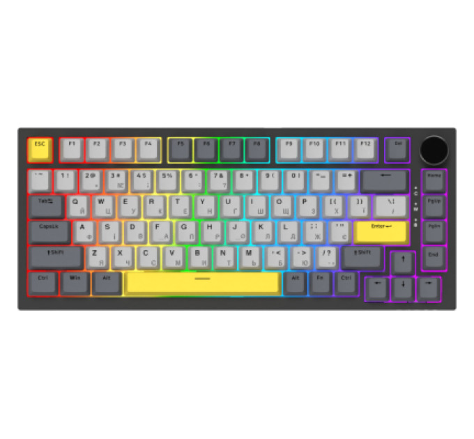 Ajazz Клавіатура Ajazz AK820 Sea Salt Switch RGB USB-C UA Black (AK820-SS-BGY)
