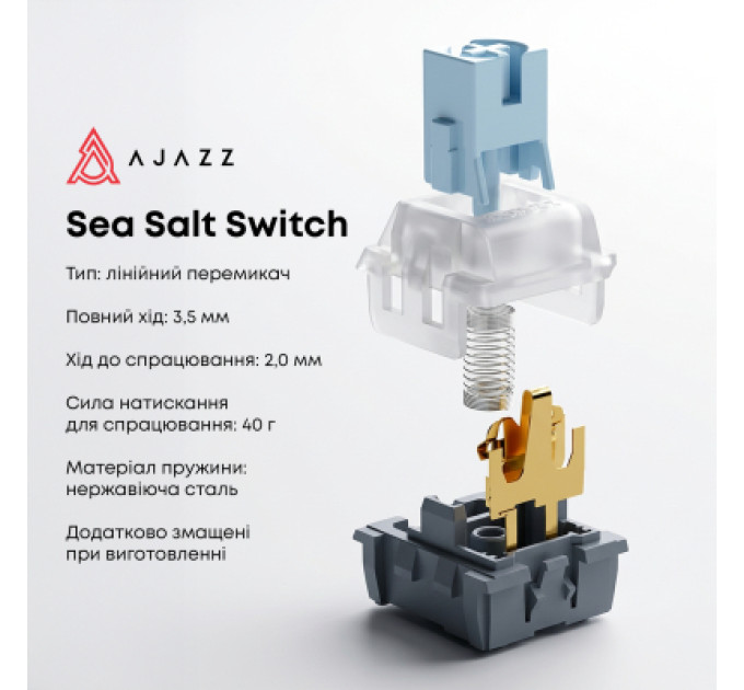 Ajazz Клавіатура Ajazz AK820 Sea Salt Switch RGB USB-C UA Black (AK820-SS-BGY)