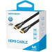 Vention Кабель мультимедійний HDMI M to HDMI M 0.5m V2.0 4K60Hz braided zinc alloy black Vention (ALMBD)