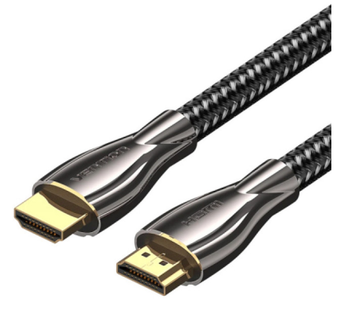 Vention Кабель мультимедійний HDMI M to HDMI M 0.5m V2.0 4K60Hz braided zinc alloy black Vention (ALMBD)