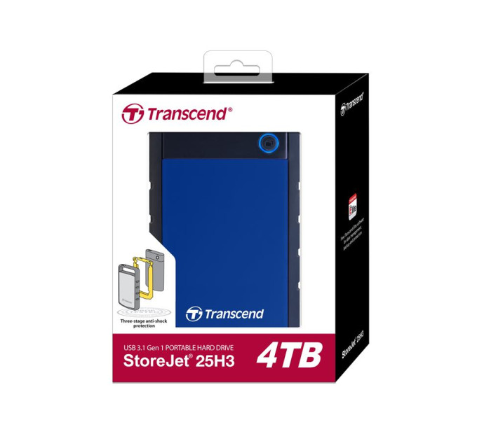 Transcend Зовнішній жорсткий диск 2.5" 4TB Transcend (TS4TSJ25H3B)