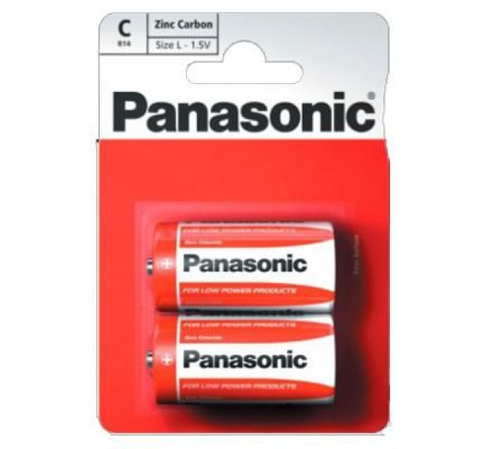 Panasonic Батарейка Panasonic C R14 RED ZINK * 2 (R14REL/2BPR)