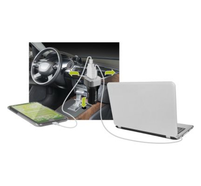 Defender Зарядний пристрій Defender UCG-01 авто, 1 порт USB + TypeC, 5V / 5.4A (83569)