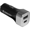 Defender Зарядний пристрій Defender UCG-01 авто, 1 порт USB + TypeC, 5V / 5.4A (83569)