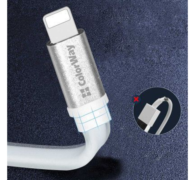ColorWay Дата кабель USB 2.0 AM to Lightning 0.25m white ColorWay (CW-CBUM-LM25W)