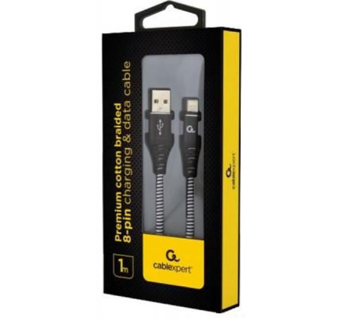 Cablexpert Кабель Cablexpert CC-USB2B-AMLM-1M-BW, USB 2.0 А-тато/Lightning, 1.0 м.