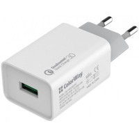 Зарядний пристрій ColorWay 1USB Quick Charge 3.0 (18W) (CW-CHS013Q-WT)
