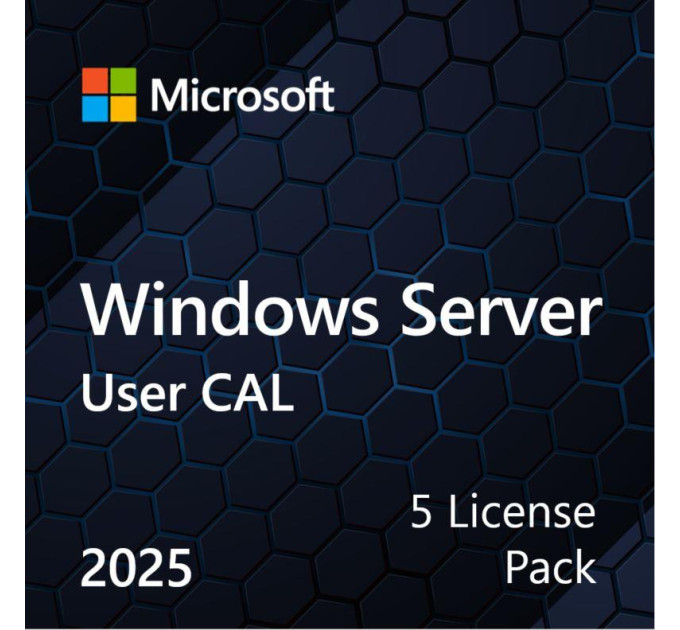 Microsoft ПЗ для сервера Microsoft Windows Server 2025 CAL 5 User англ, ОЕМ без носія (EP2-25279)