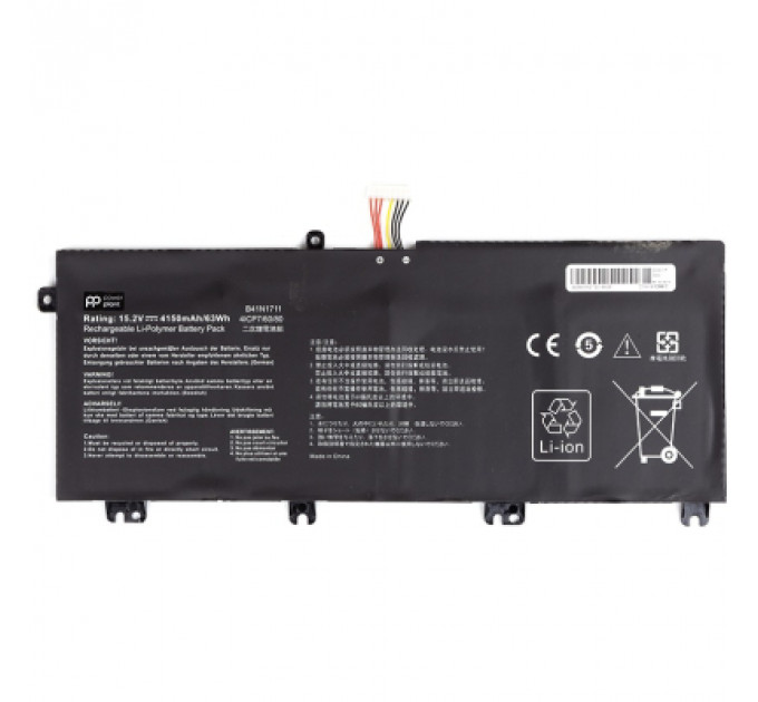 Акумулятор до ноутбука ASUS B41N1711-4S1P 15.2V 4150mAh PowerPlant (NB431670)