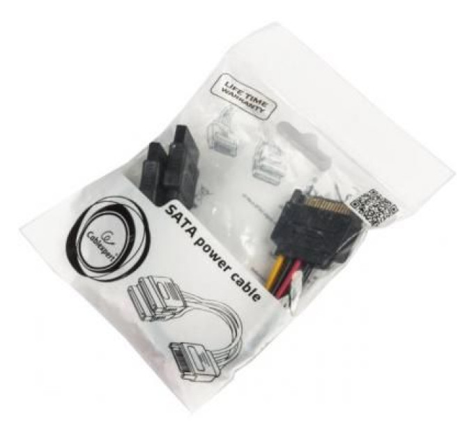 Cablexpert Кабель Cablexpert CC-SATAM2F-01, кабель живлення SATA подвійний , 0.15м.