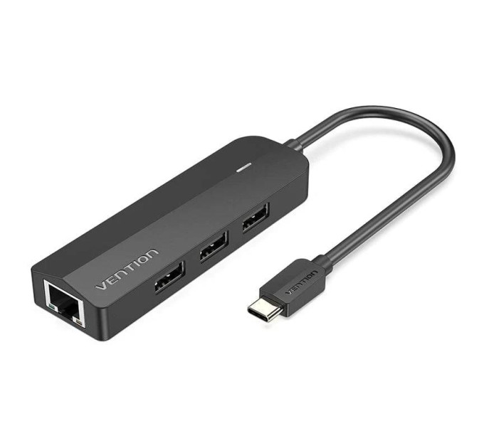 Vention Концентратор Vention USB 3.1 Type-C to 3xUSB 2.0+MicroUSB+RJ45 100M Ethernet black (TGOBB)