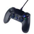Gembird Дротовий джойстик JPD-PS4U-01 для PS4 / PC, вібрація, LED підсвічування, пластик, чорний