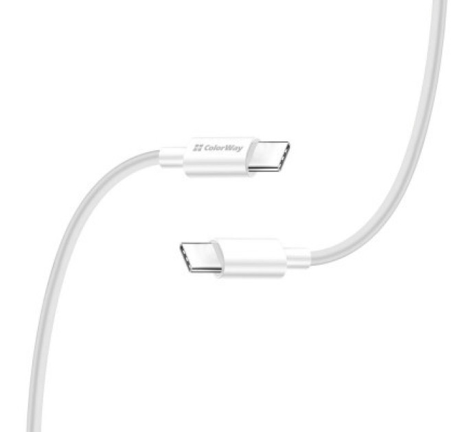 ColorWay Дата кабель USB-C to USB-C 1.0m 5A 100W white ColorWay (CW-CBPDCC058-WT)
