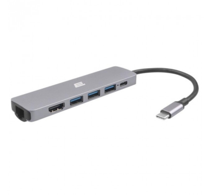 Концентратор 2E USB-C Slim Aluminum Multi-Port 6in1 (2EW-2684)