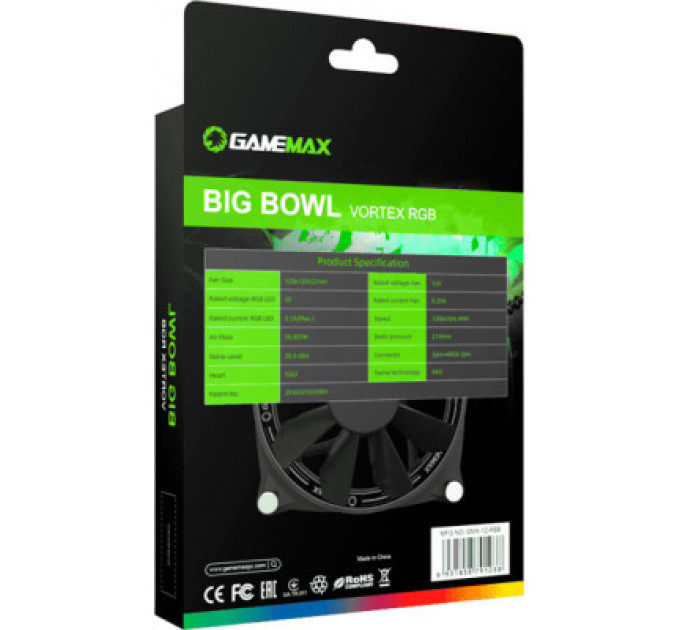 Gamemax Кулер до корпусу Gamemax GMX-12-RBB