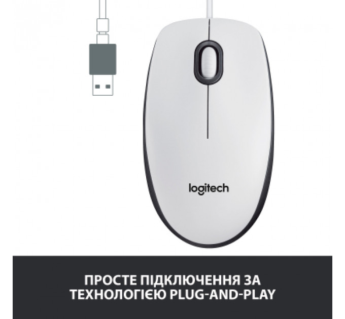 Мишка Logitech M100 USB White (910-006764)
