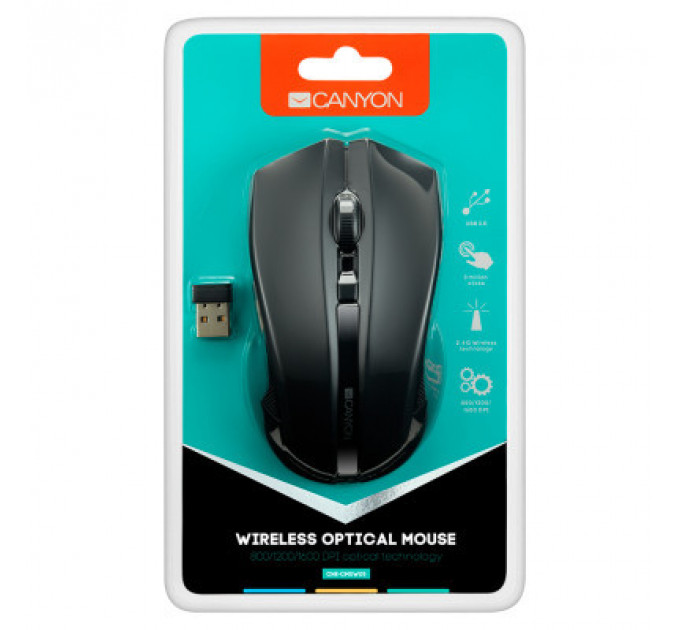 Мишка Canyon MW-5 Wireless Black (CNE-CMSW05B)